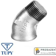 چپقی 45 درجه دنده ای گالوانیزه توپی (TUPY) برزیل