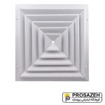 دریچه چهارگوش سقفی ثابت بدون دمپر آلومینیومی