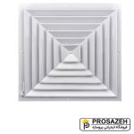 دریچه چهارگوش سقفی دمپردار آلومینیومی
