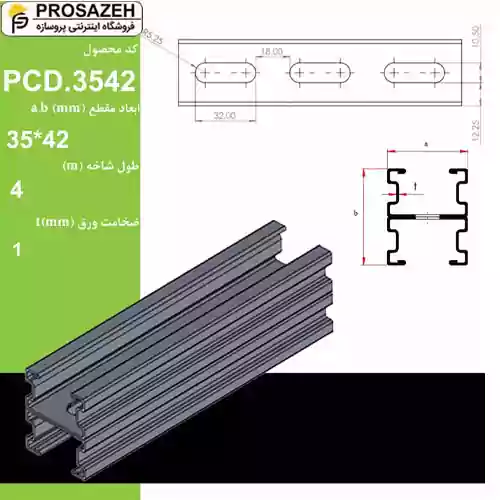 پروفیل فولادی گالوانیزه 3542 تیپ C لینکران