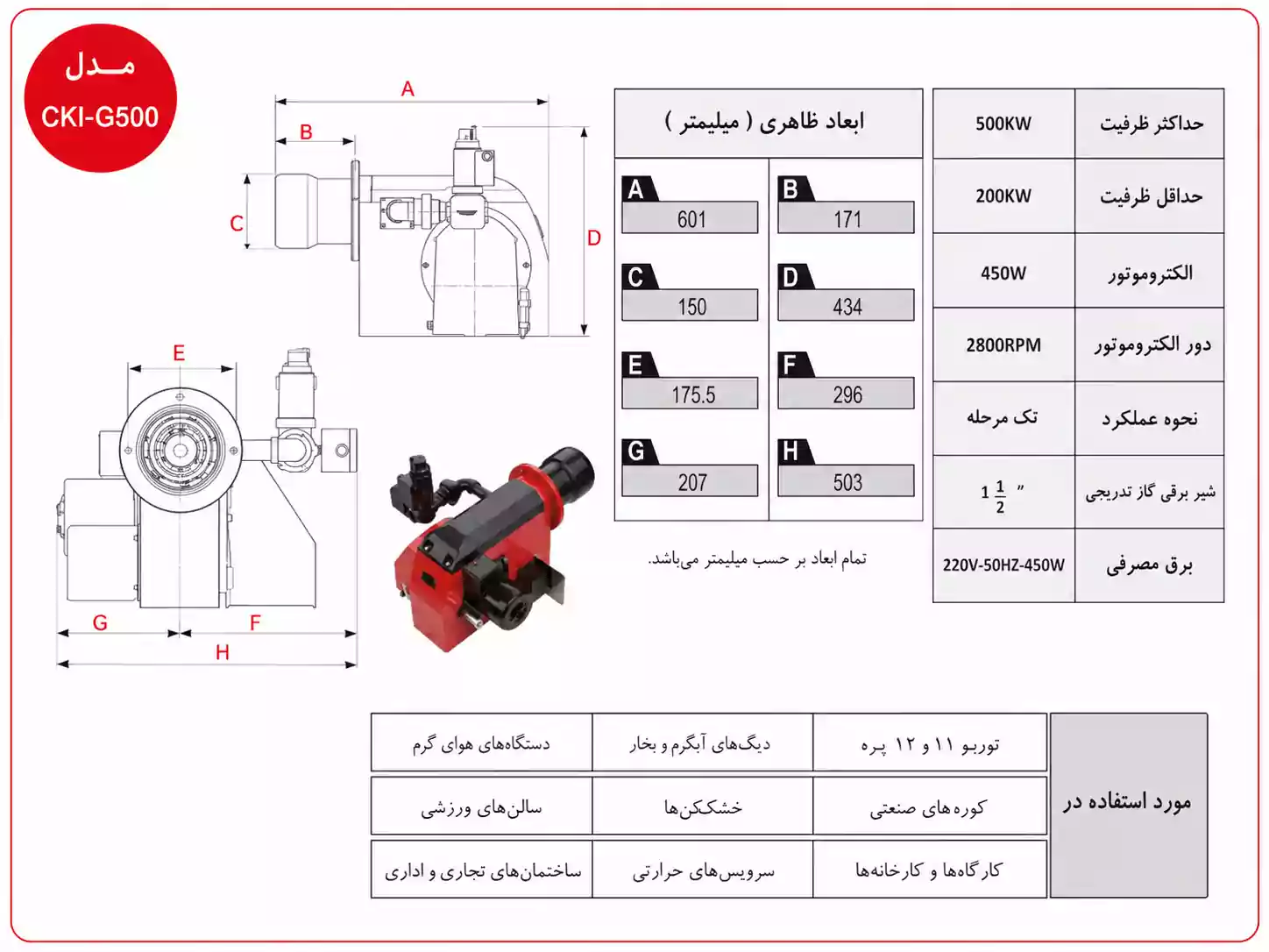 مشخصات مشعل 500